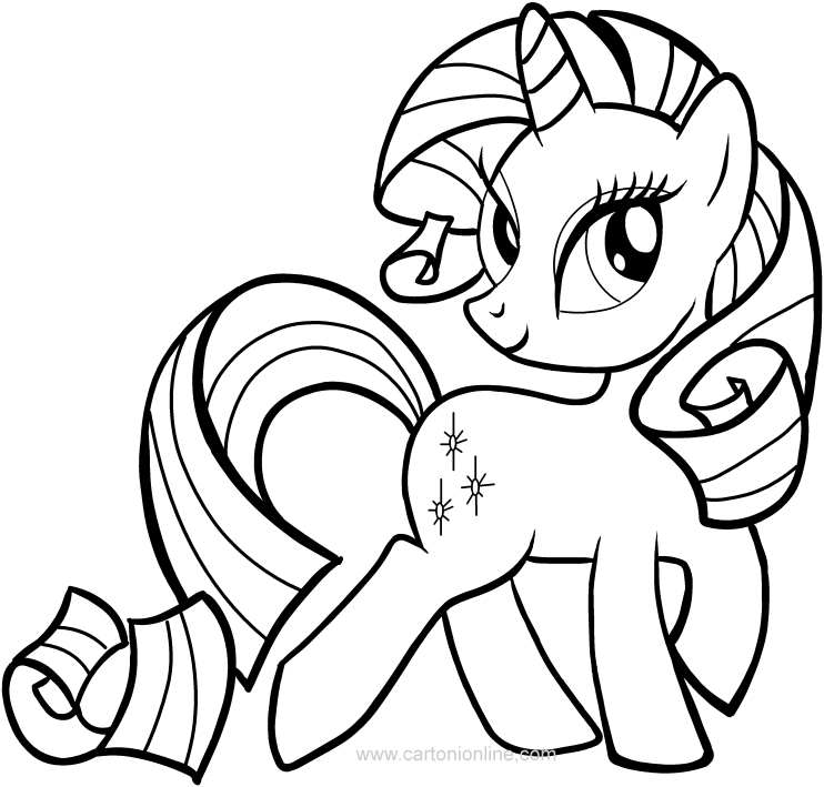Desenho de rarity dos My Little Pony para impresso e colorir