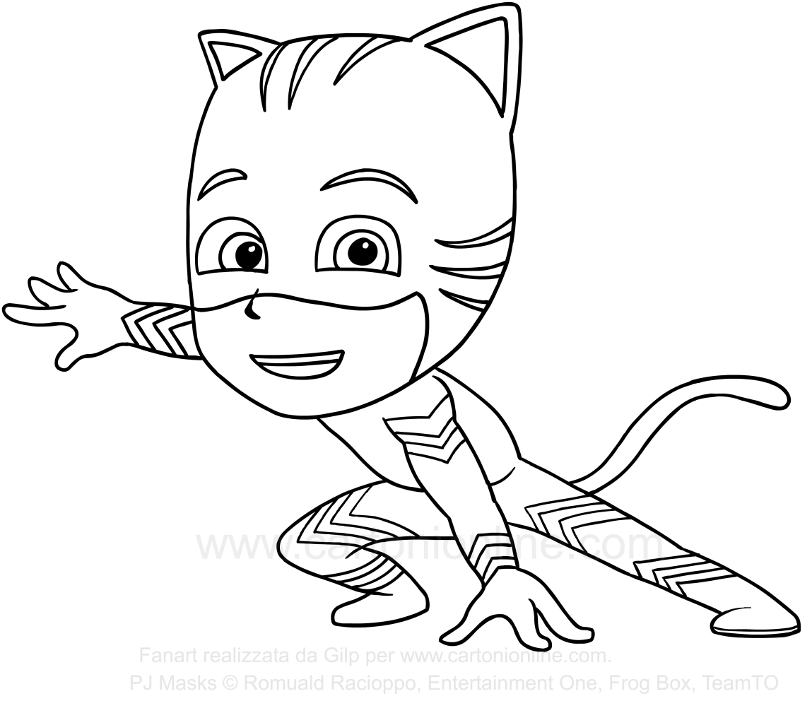 desenho para colorir menino gato - OrigamiAmi