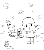 Desenhando Pocoyo Com Trombeta para colorir