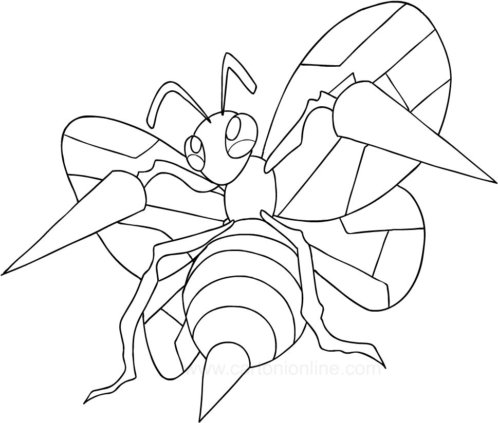 Desenho de Beedrill dos Pokemon para impresso e colorir
