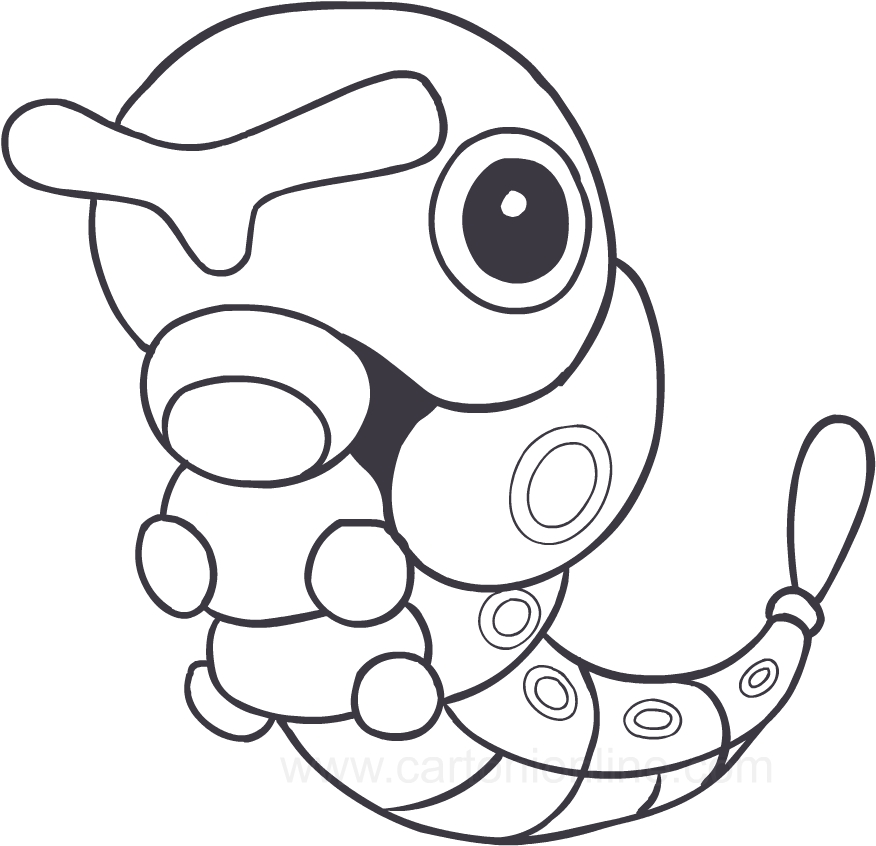 Desenho de Caterpie dos Pokemon para impresso e colorir