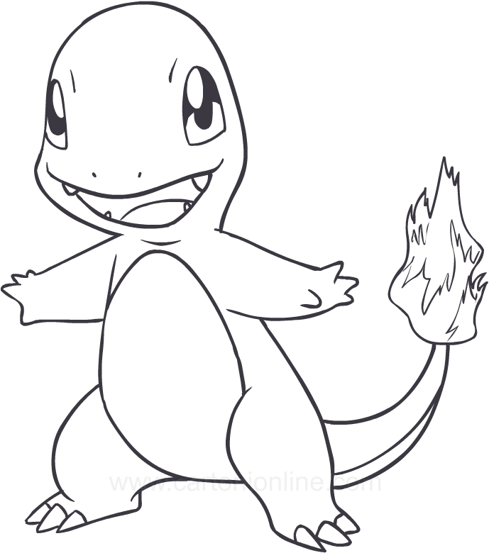 Desenho de Charmander dos Pokemon para impresso e colorir