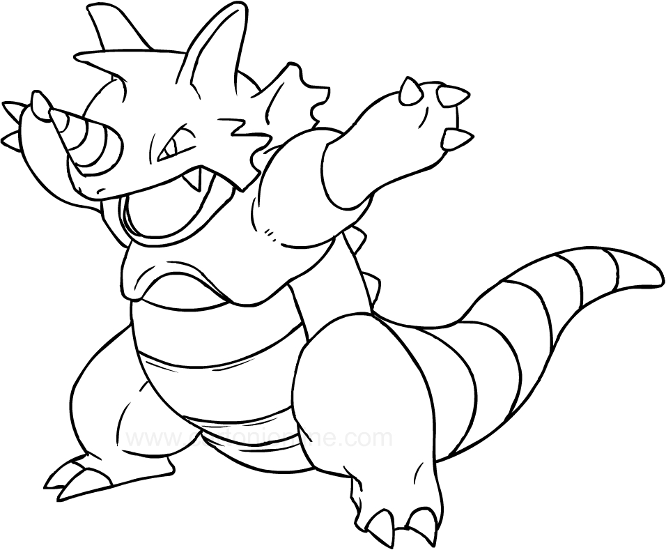 Desenho de Rhydon dos Pokemon para impresso e colorir