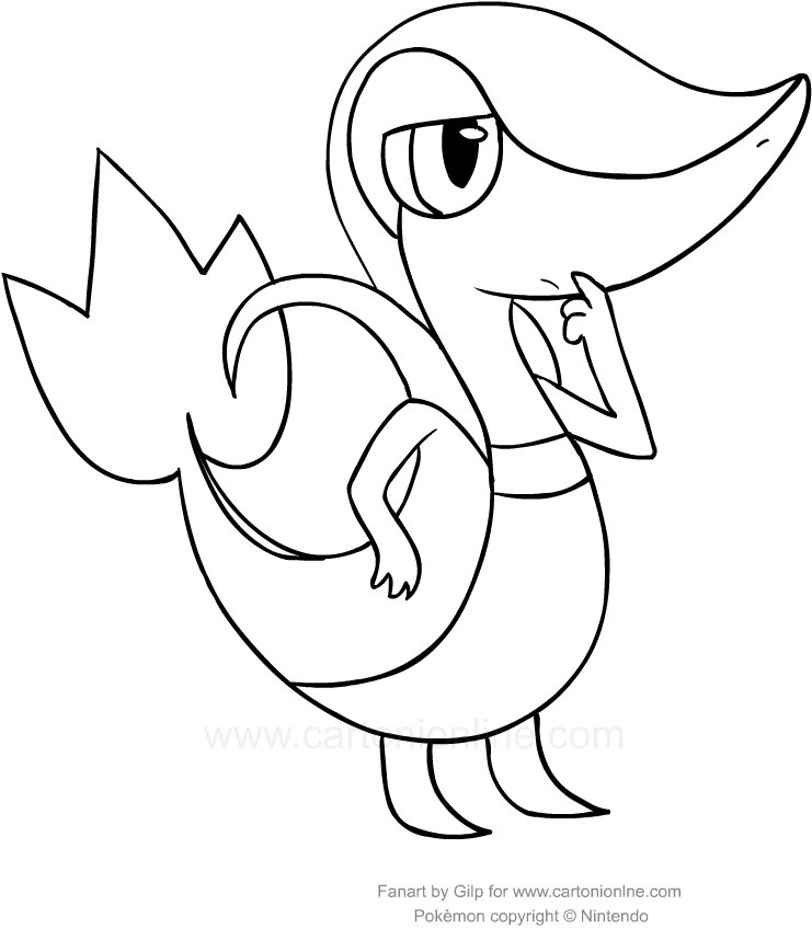 Desenho de Snivy dos Pokemon para impresso e colorir