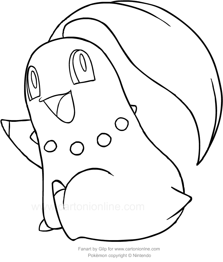 Desenho de Chikorita dos Pokemon para impresso e colorir