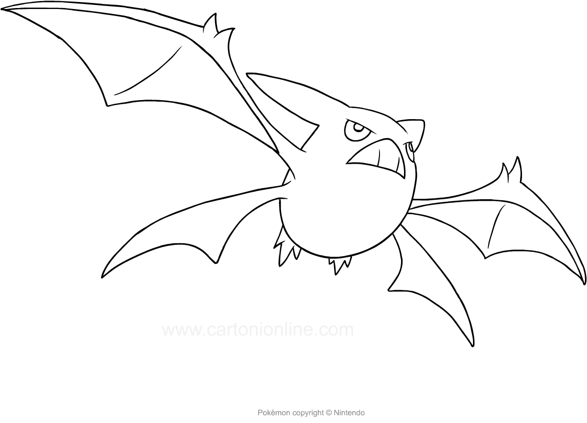 Desenho de Crobat dos Pokemon para impresso e colorir