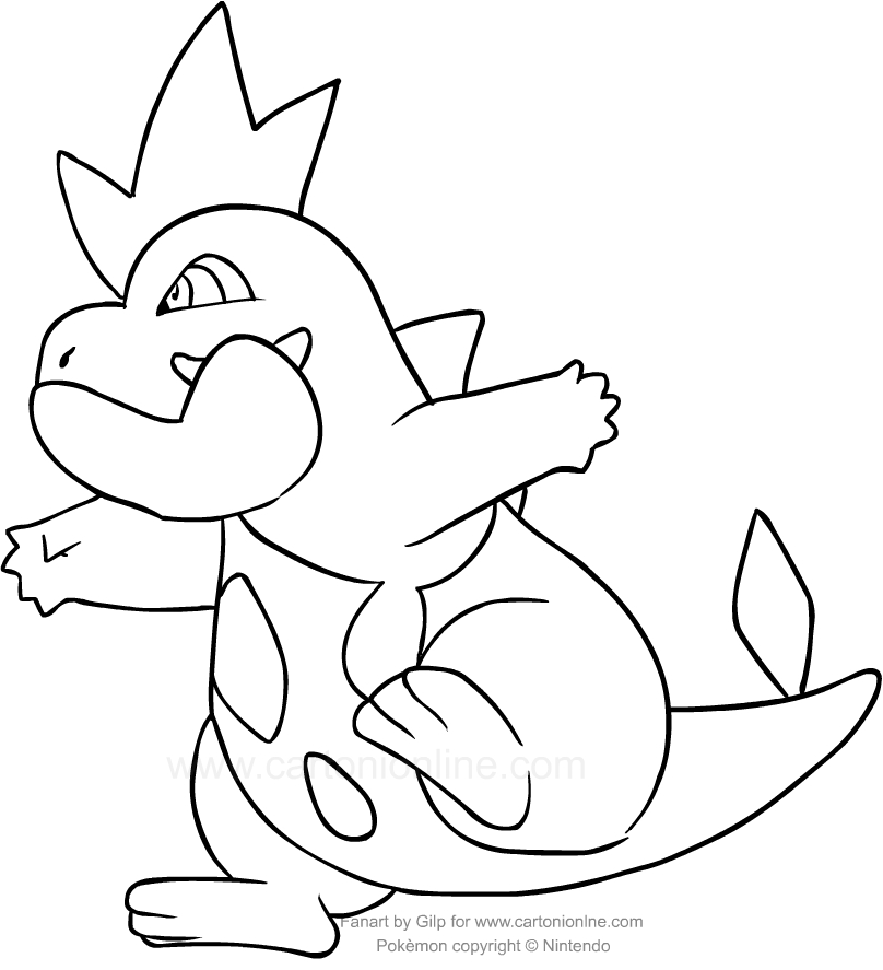 Desenho de Croconaw dos Pokemon para impresso e colorir