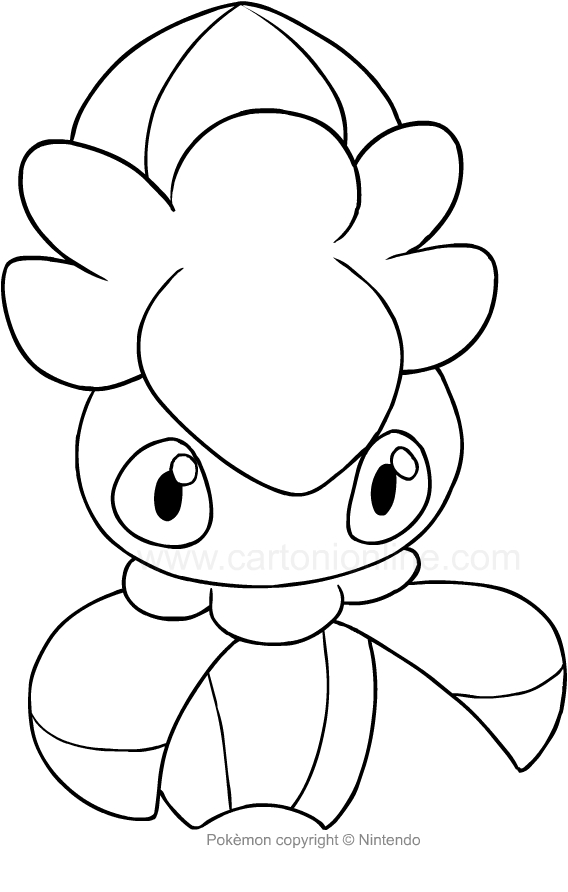 Desenho de Fomantis dos Pokemon para impresso e colorir