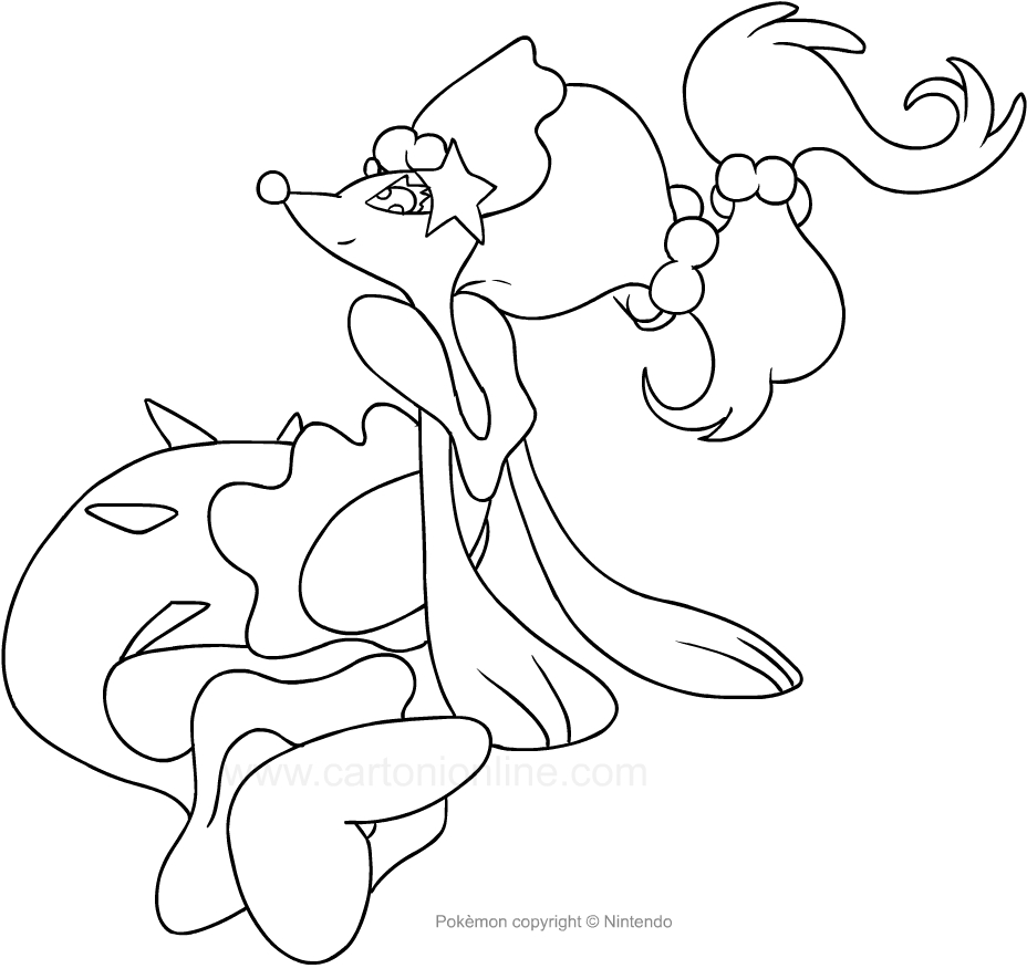 Desenho de Primarina dos Pokemon para impresso e colorir