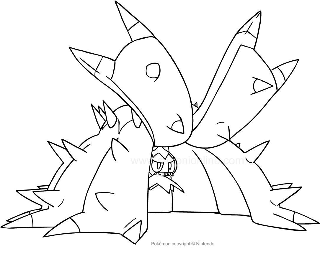 Desenho de Toxapex dos Pokemon para impresso e colorir