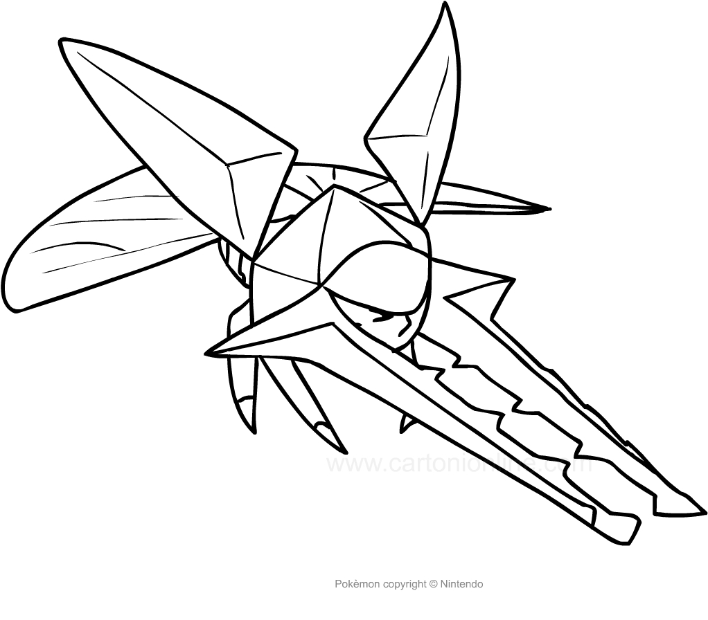 Desenho de Vikavolt dos Pokemon para impresso e colorir
