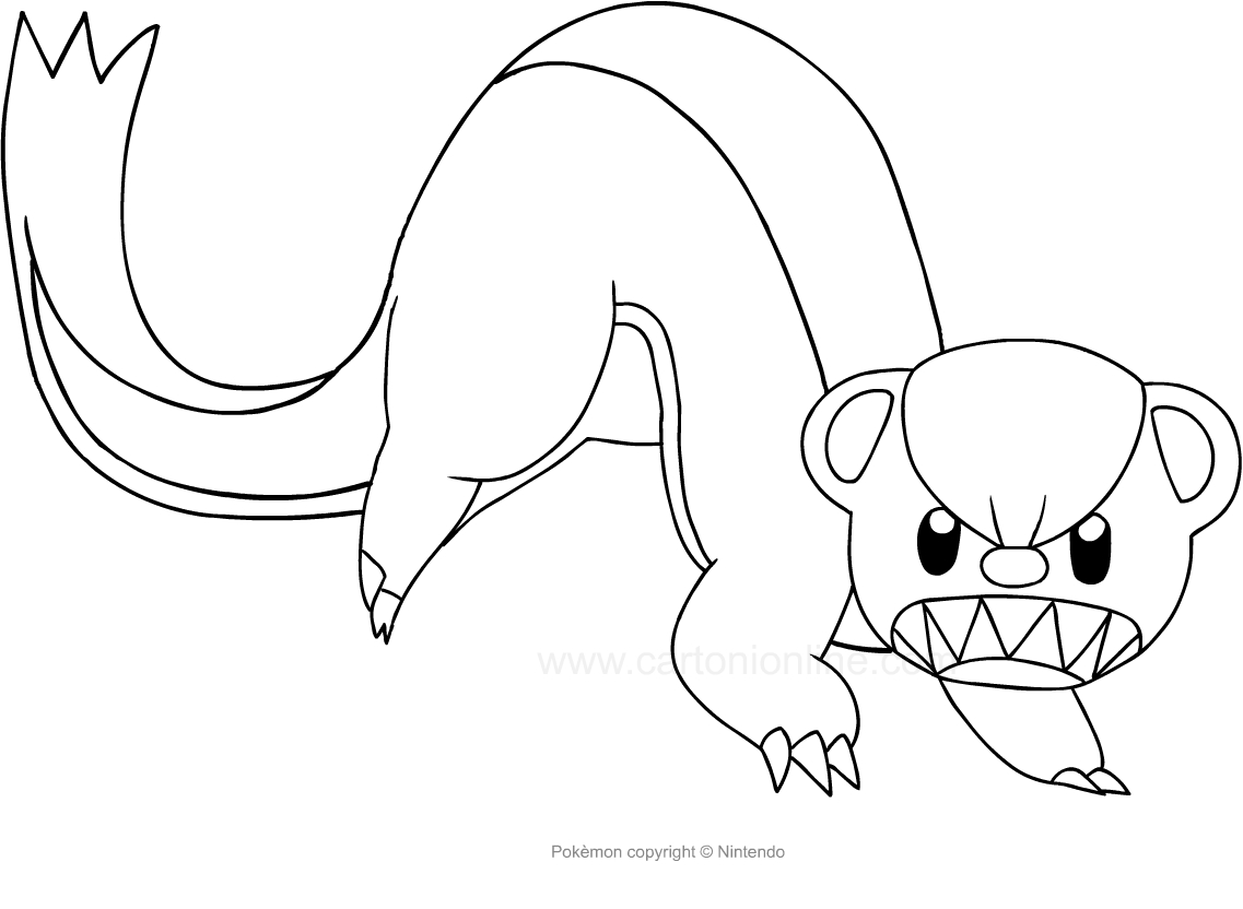 Desenho de Yungoos dos Pokemon para impresso e colorir