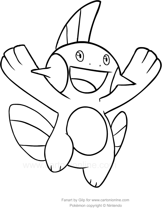 Desenho de Marshtomp dos Pokemon para impresso e colorir