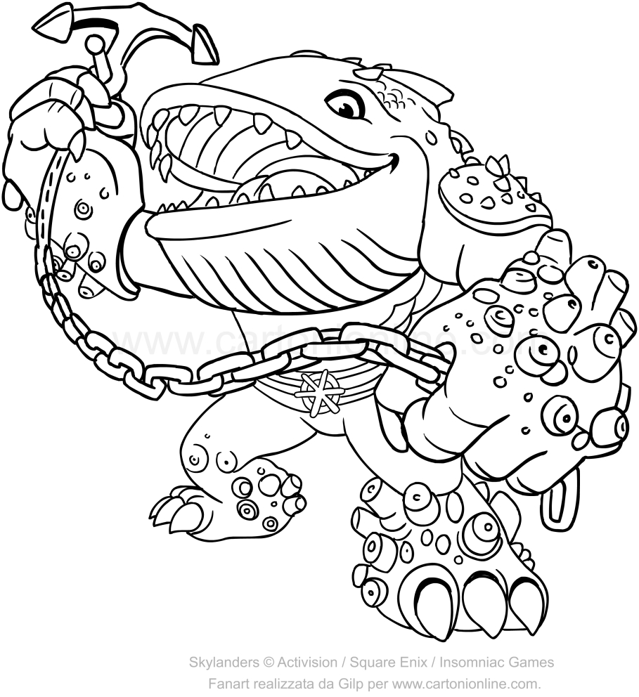 Desenho de Skylanders Giants Thumpback para impresso e colorir