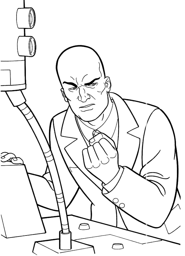 Desenho de Lex Luthor, o inimigo do Superman para impresso e colorir 