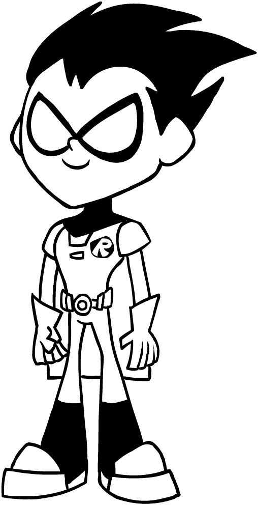 Desenho de Robin dos Teen Titans Go para impresso e colorir