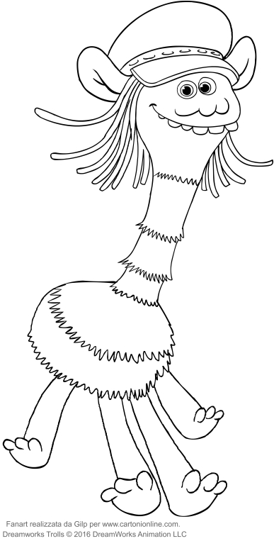 Desenho de Cooper dos Trolls para impresso e colorir