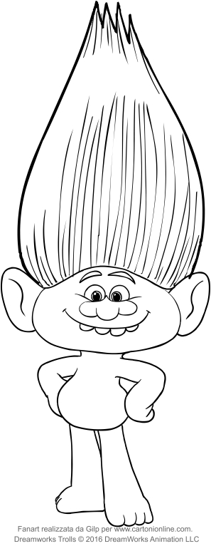 Desenho de Guy Diamond dos Trolls para impresso e colorir
