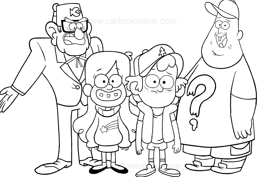 Coloriage de  Souvenirs  de  Gravity  Falls 