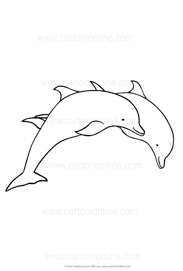 Coloriage de dauphins  imprimer et colorier