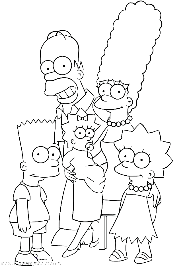 Coloriage de la famille Simpson  imprimer et colorier