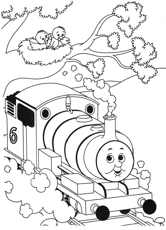 Les coloriages de o trem Percy na floresta  imprimer et colorier