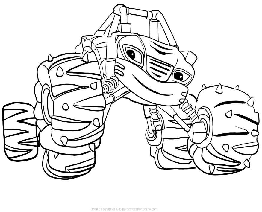 Dibujo de Stripes de Blaze y los Monster Machines para imprimir y colorear