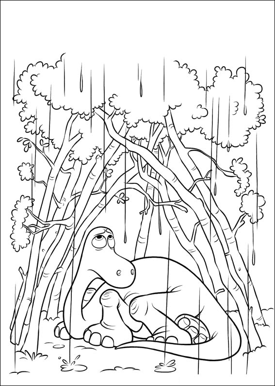Dibujo de Arlo que est protegido de la lluvia para imprimir y colorear