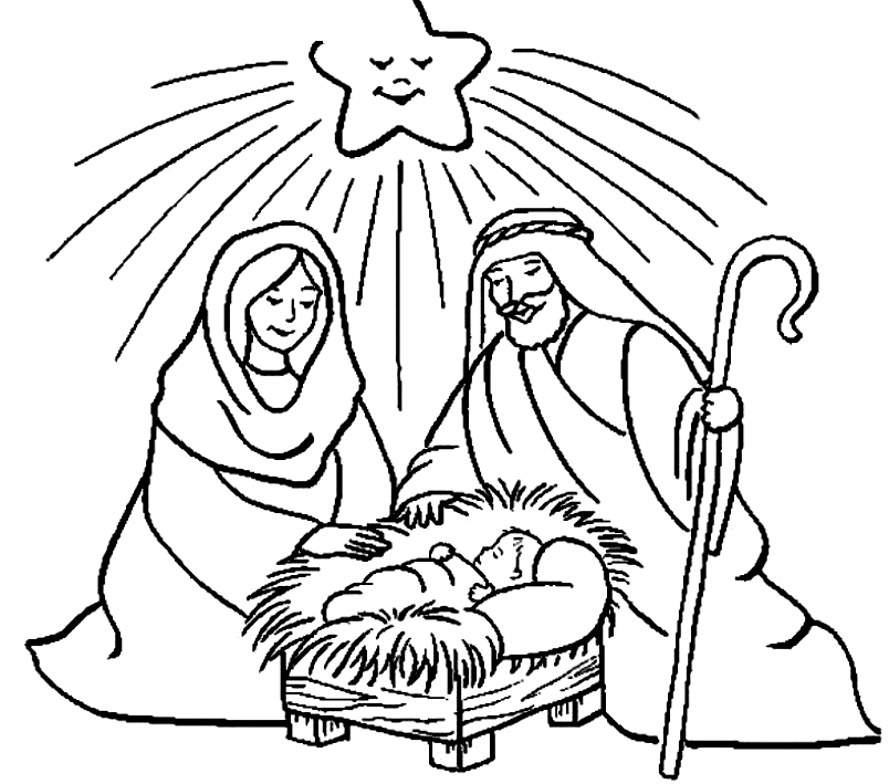 Dibujo de la Natividad para imprimir y colorear