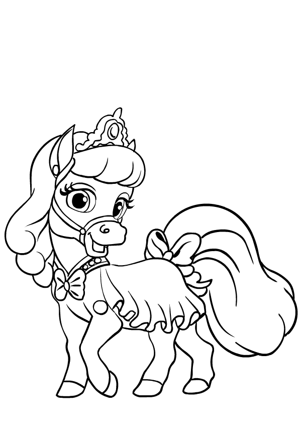 Drawing of Bibbidy the pony of Cinderella Palace Pets to print and coloring