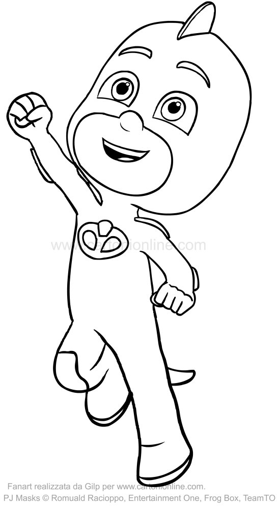 Dibujo de Gekko de los PJ Masks para imprimir y colorear