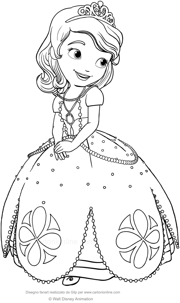 Dibujo de La Princesa Sofa para imprimir y colorear