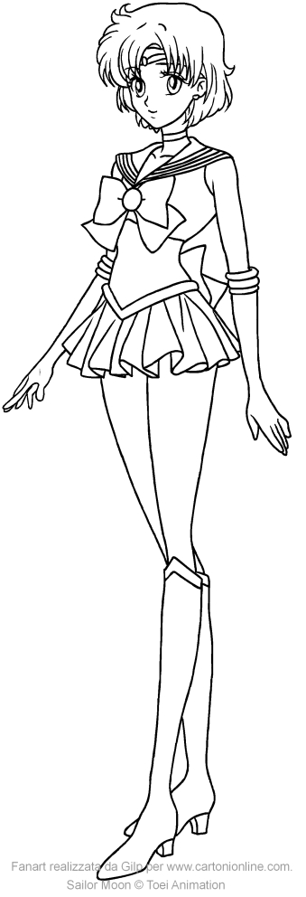Dibujo de Sailor Mercury Crystal para imprimir y colorear