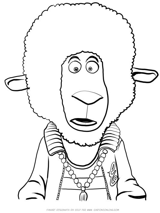 Dibujo de Eddie Noodleman, la oveja de Sing para imprimir y colorear