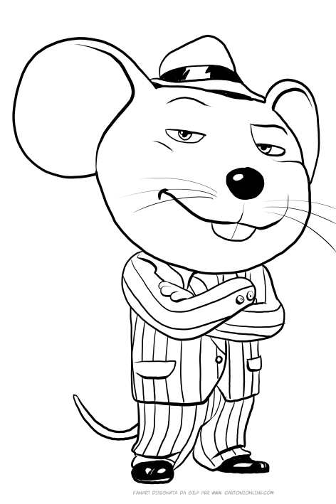 Dibujo de Mike, el ratn de Sing para imprimir y colorear