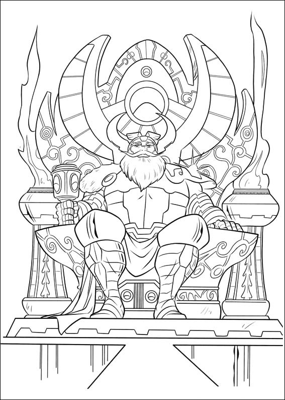Dibujo de Odino, el padre de Thor para imprimir y colorear