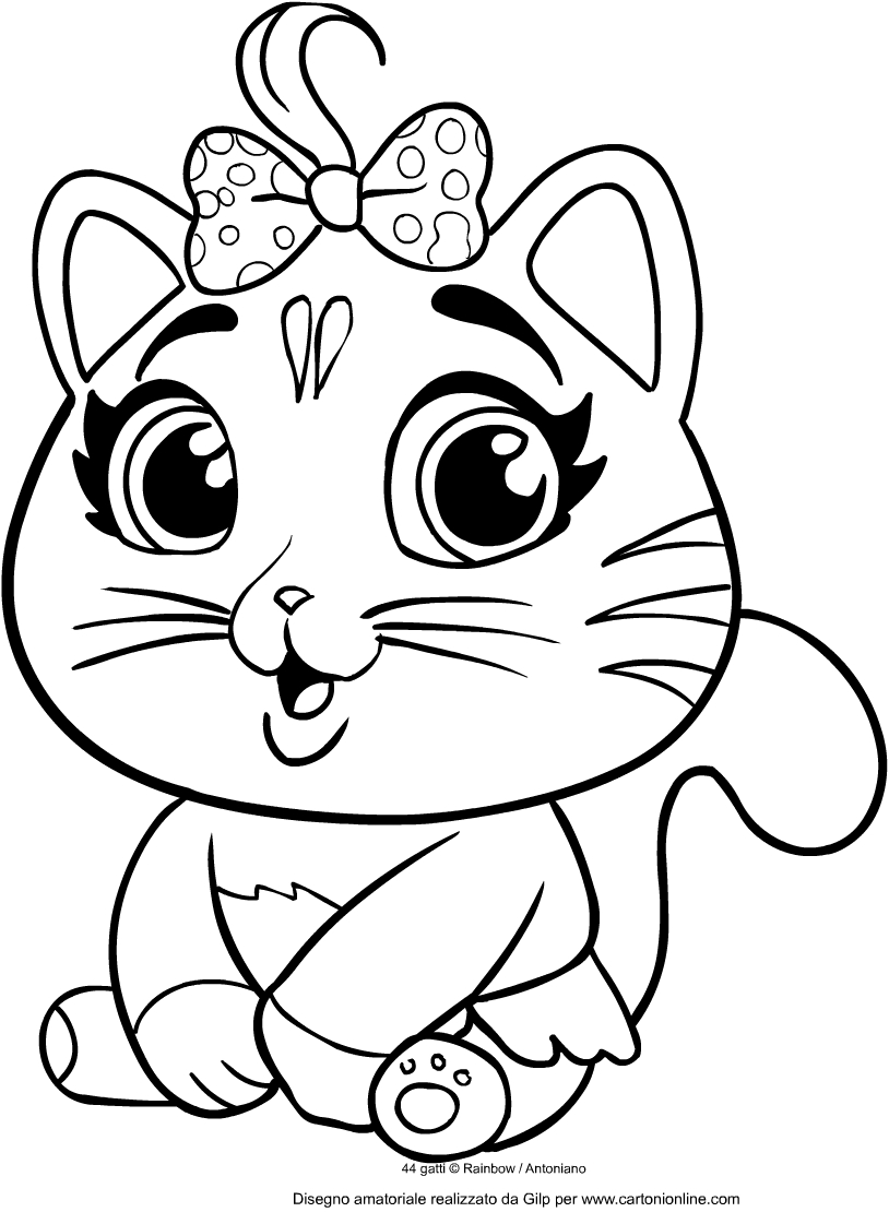 Coloriage de Pilou de 44 chats à imprimer et colorier