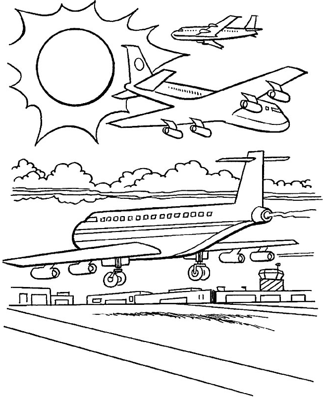 Zeichnung von 20 Flugzeugen zum Drucken und Ausmalen
