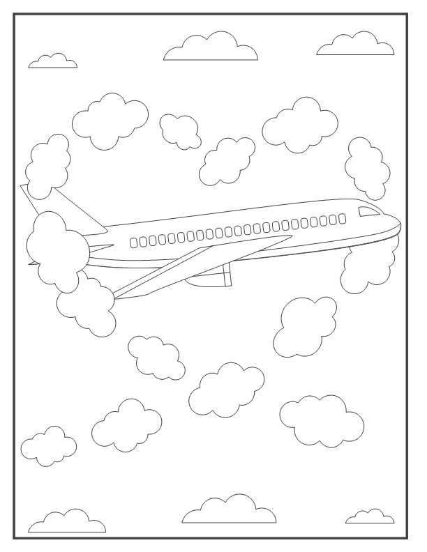 飛行機のぬりディセグノを描く