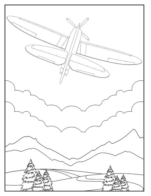 飛行機のぬりディセグノを描く
