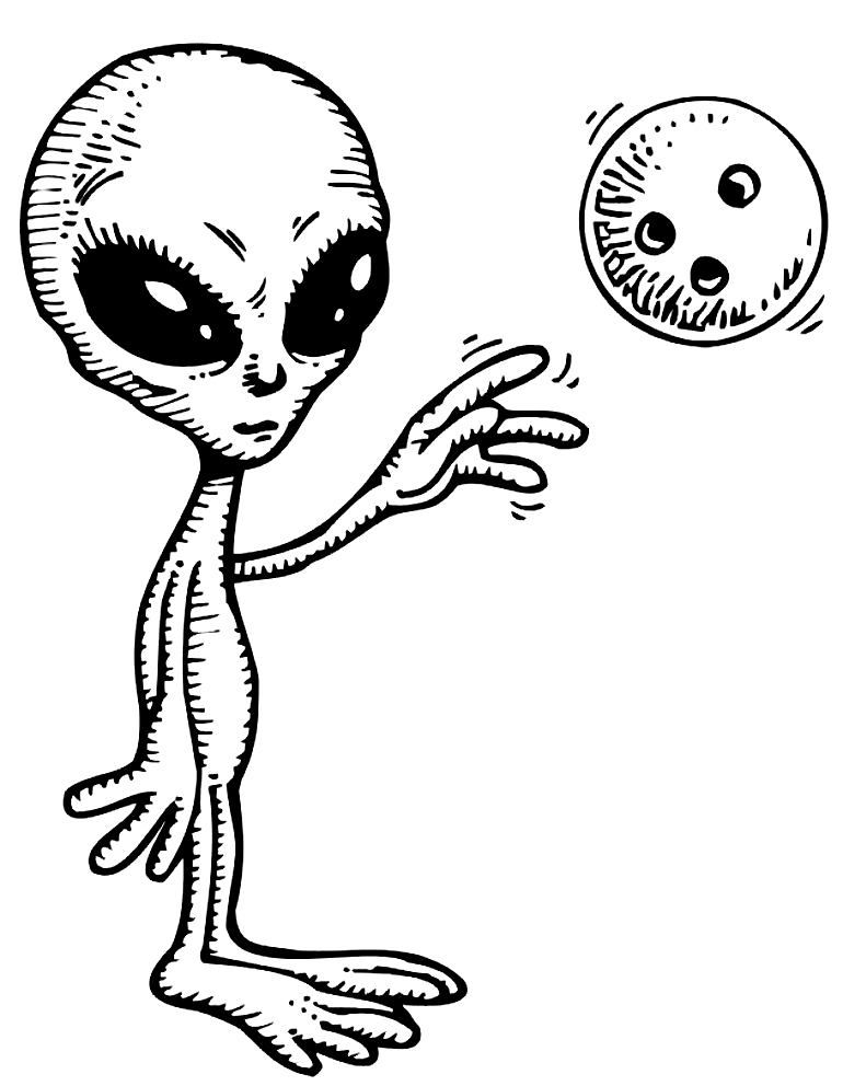 Drawing 3 Aliens and Martians coloring page to print and coloring