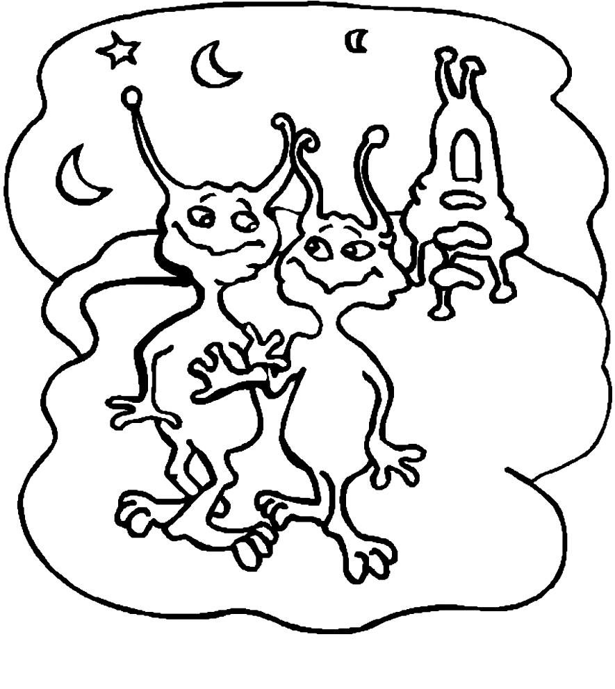 Drawing 13 Aliens and Martians coloring page to print and coloring