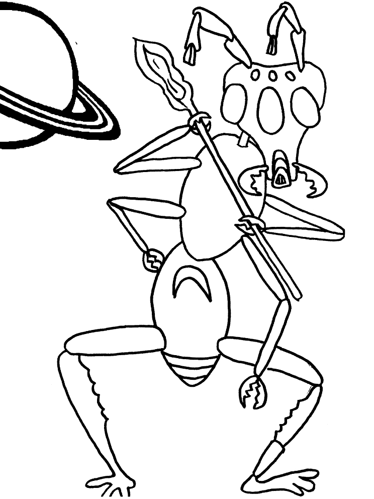 Drawing 15 Aliens and Martians coloring page to print and coloring