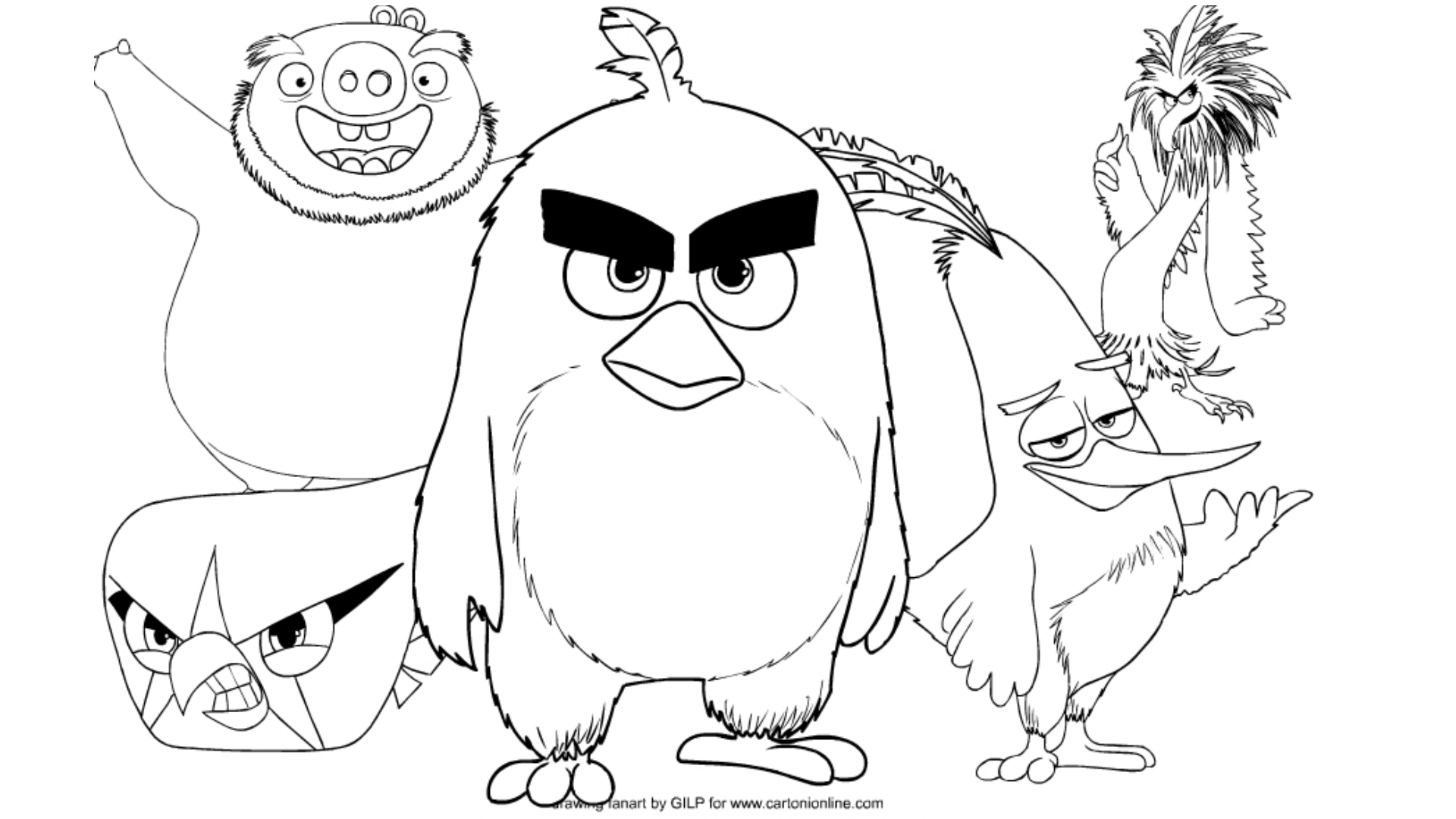 Desenho de Angry Birds de Angry Birds para imprimir e colorir