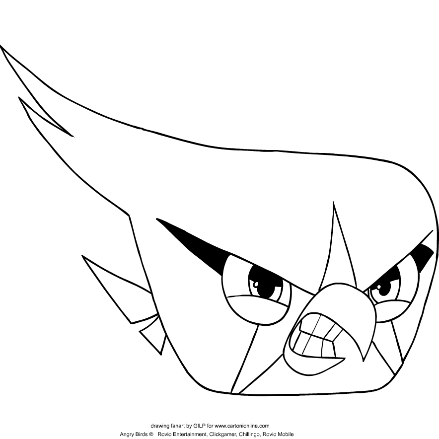 Dibujo de Silver de Angry Birds para imprimir y colorear