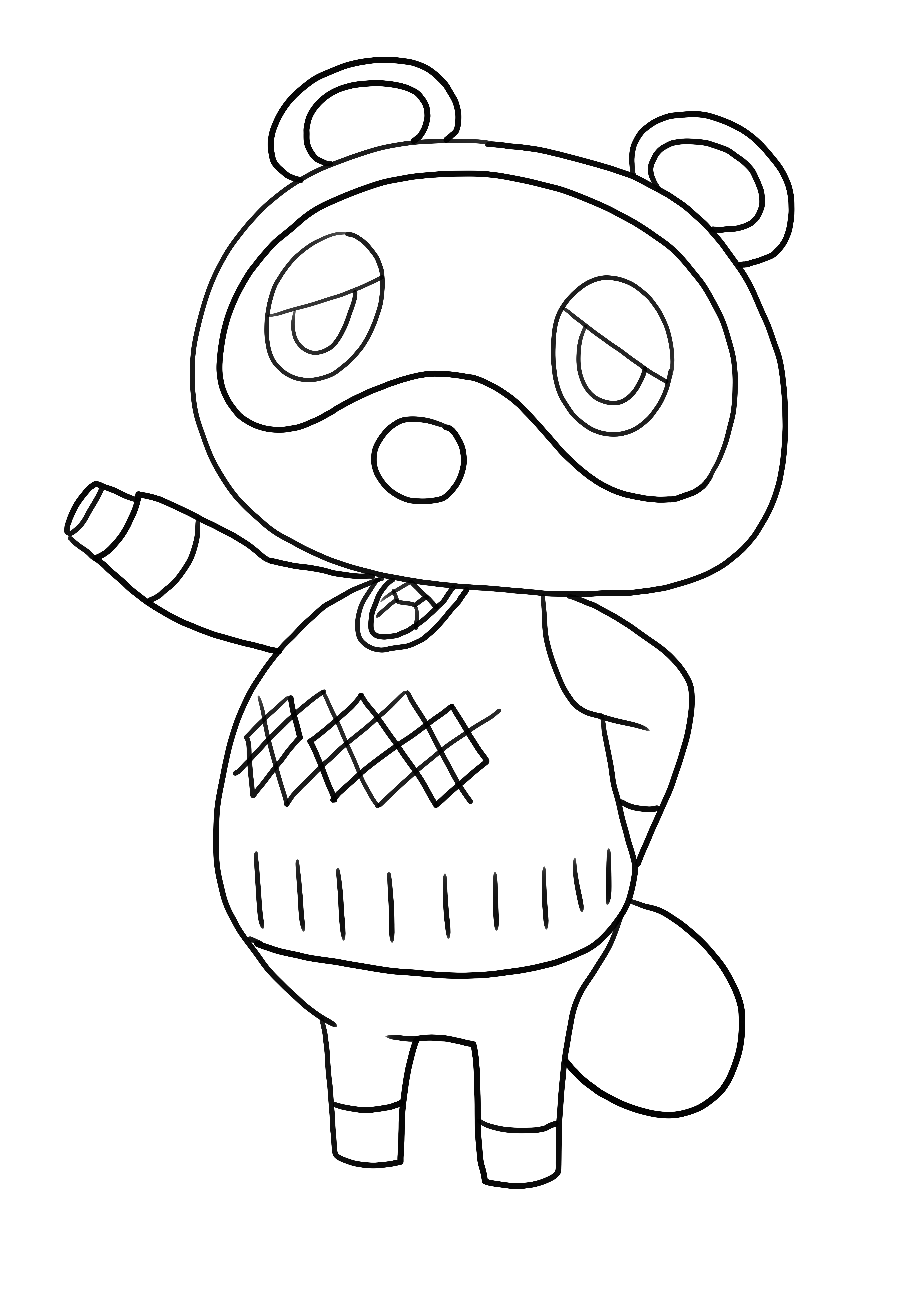 Drawing of Tom Nook from Animal Crossing to print and color