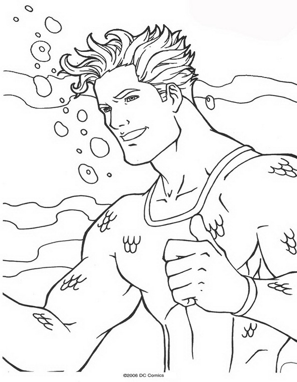 Ritning av Aquaman för tryck och färg