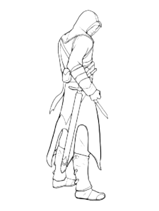 Dibujo 3 de Assassin's Creed para imprimir y colorear