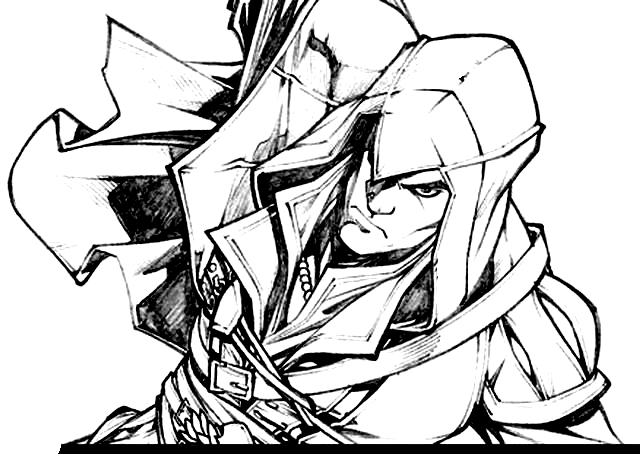 Drawing 7 from Assassin's Creed coloring page to print and coloring