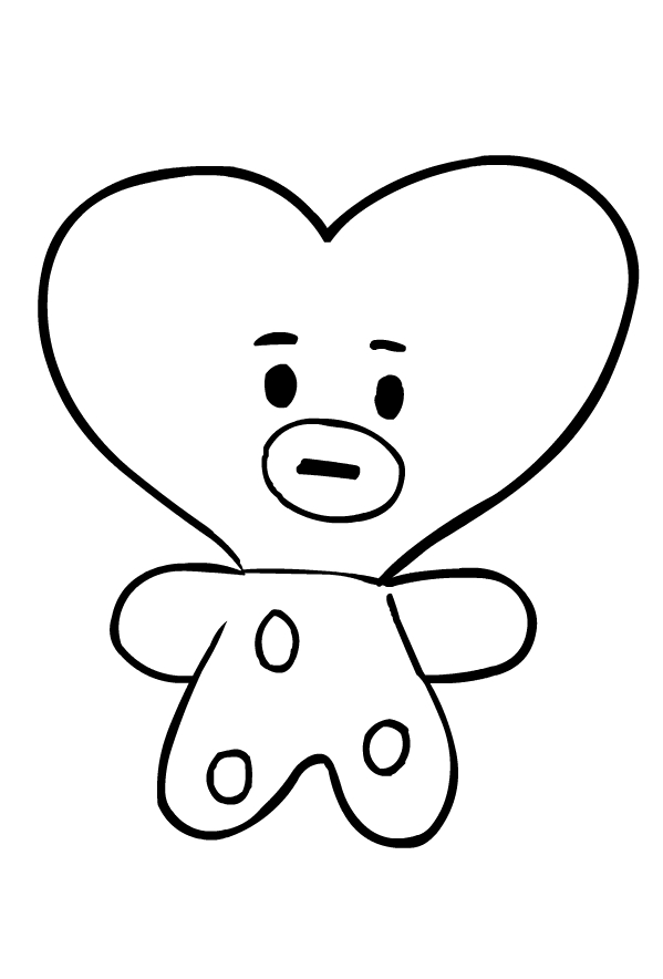 Desenho de Tata de Les BT21 para imprimir e colorir